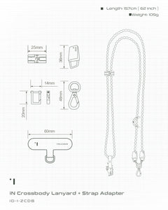 iN Crossbody Lanyard + Strap Adapter [Dragon blood]