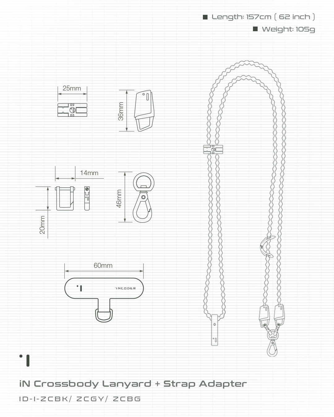 iN Crossbody Lanyard + Strap Adapter