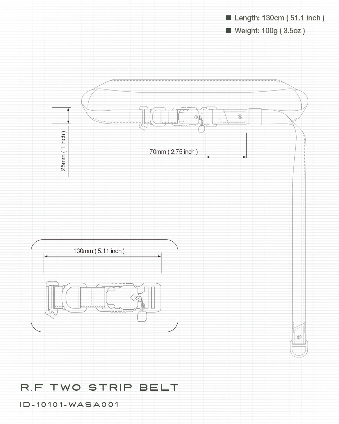 R.F Two strip belt - SAND